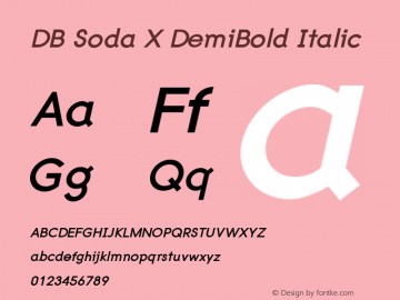 DB Soda X DemiBold Italic Version 3.100 2007图片样张
