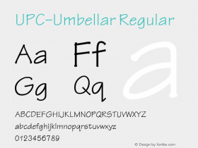 UPC-Umbellar Regular Version 3.1 - June 2003 Font Sample