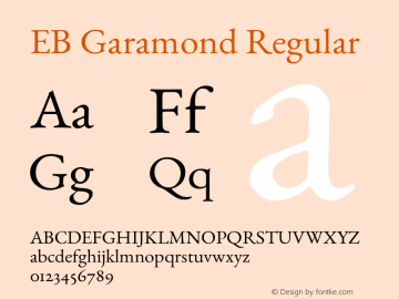 EB Garamond Regular Version 000.012g Font Sample