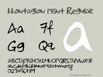kkontagion print Regular Unknown Font Sample