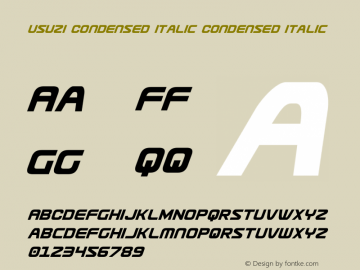 Usuzi Condensed Italic Condensed Italic Version 3.0; 2015图片样张