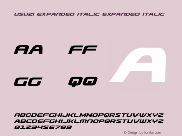 Usuzi Expanded Italic Expanded Italic Version 3.0; 2015 Font Sample