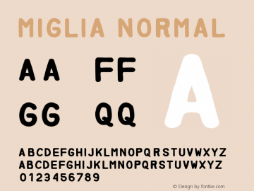 Miglia Normal Unknown Font Sample