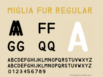Miglia Fur Regular Unknown Font Sample