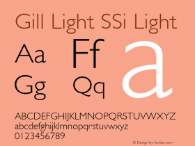 Gill Light SSi Light 001.000 Font Sample