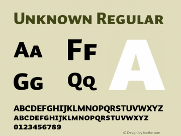 Unknown Regular Version 2.500 (license nr. xxxx - Underware) Font Sample