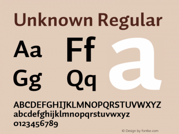 Unknown Regular Version 2.500 (license nr. xxxx - Underware) Font Sample