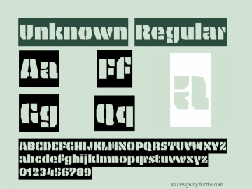Unknown Regular Version 2.501 (license nr. xxxx - Underware)图片样张