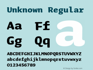 Unknown Regular Version 2.006;PS 2.6;hotconv 1.0.72;makeotf.lib2.5.5900; ttfautohint (v1.3) Font Sample