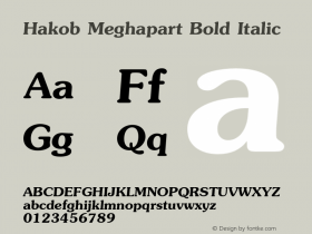 Hakob Meghapart Bold Italic OTF 2.900;PS 002.090;Core 1.0.29图片样张