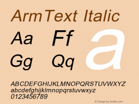 ArmText Italic Version 2.90; 1994图片样张