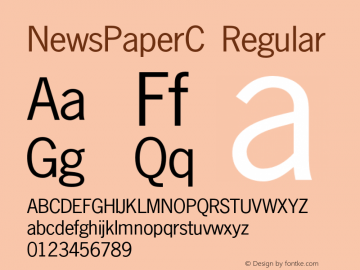 NewsPaperC Regular OTF 1.0;PS 001.010;Core 116;AOCW 1.0 161 Font Sample