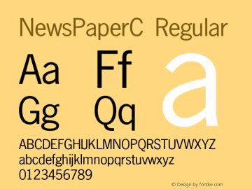 NewsPaperC Regular OTF 1.0;PS 001.010;Core 116;AOCM 1.0 28 Font Sample