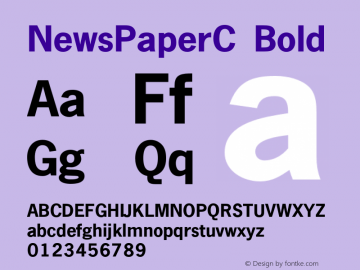 NewsPaperC Bold OTF 1.0;PS 001.010;Core 116;AOCW 1.0 161 Font Sample