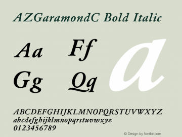 AZGaramondC Bold Italic OTF 1.0;PS 001.010;Core 116;AOCW 1.0 161 Font Sample