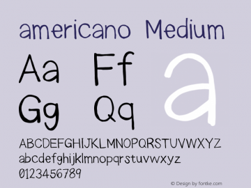 americano Medium Version 1.0 Font Sample
