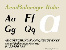 ArmBoloragir Italic 2,90 August 24, 2003 Font Sample