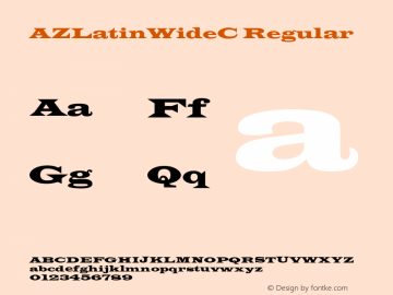 AZLatinWideC Regular OTF 1.0;PS 001.010;Core 116;AOCW 1.0 161 Font Sample