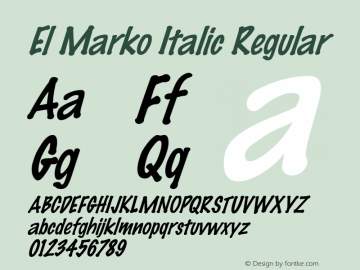 El Marko Italic Regular Unknown图片样张