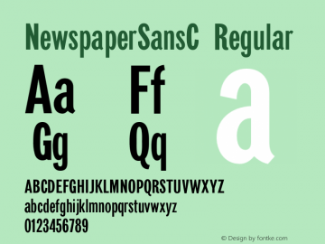 NewspaperSansC Regular OTF 1.0;PS 001.001;Core 116;AOCW 1.0 161图片样张