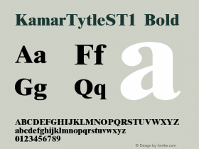 KamarTytleST1 Bold 0.0 Font Sample