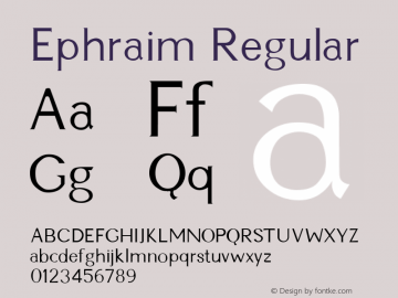 Ephraim Regular Unknown Font Sample