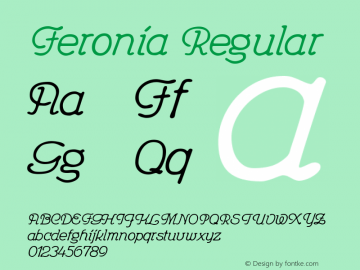 Feronia Regular Unknown Font Sample