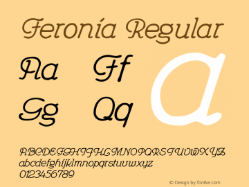 Feronia Regular Version 1.0 Font Sample