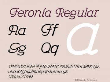 Feronia Regular Unknown Font Sample