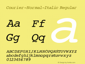 Courier-Normal-Italic Regular Converted from c:\windows\russ_fon\ST000003.TF1 by ALLTYPE图片样张