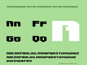 Speedwagon Extra-Expanded Extra-Expanded Version 1.0; 2015 Font Sample