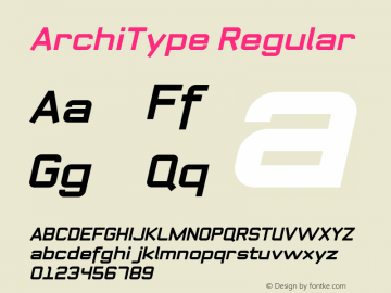 ArchiType Regular Version 1.001;com.myfonts.archiness.architype.bold-italic-92673.wfkit2.3uLp图片样张