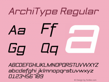 ArchiType Regular Version 1.001;com.myfonts.archiness.architype.italic-92673.wfkit2.3uLo图片样张