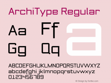 ArchiType Regular Version 1.001;com.myfonts.easy.archiness.architype.regular-92673.wfkit2.version.3uLn图片样张