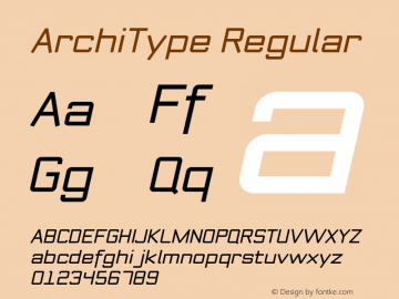 ArchiType Regular Version 1.001;com.myfonts.archiness.architype.italic-92673.wfkit2.3uLo图片样张