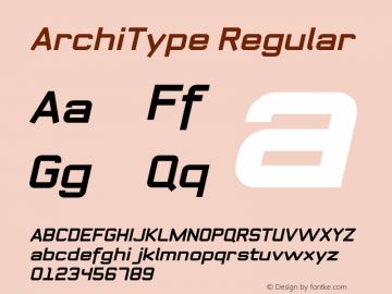 ArchiType Regular Version 1.001;com.myfonts.archiness.architype.bold-italic-92673.wfkit2.3uLp图片样张