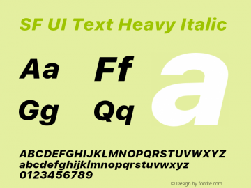 SF UI Text Heavy Italic 11.0d59e2 Font Sample