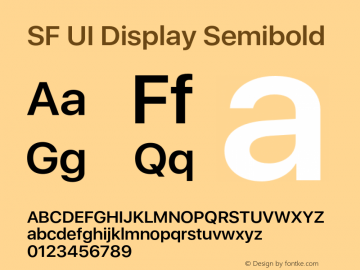 SF UI Display Semibold 11.0d33e2--BETA Font Sample