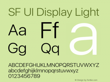 SF UI Display Light 11.0d44e2图片样张