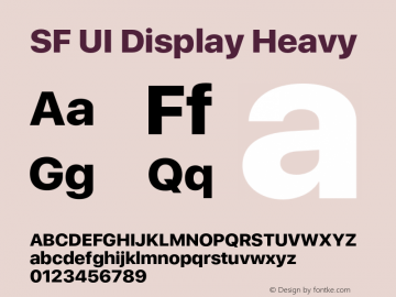 SF UI Display Heavy 11.0d44e2 Font Sample