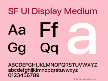 SF UI Display Medium 11.0d44e2 Font Sample