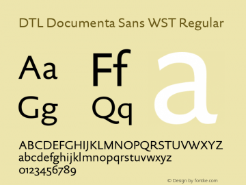 DTL Documenta Sans WST Regular Version 002.001 Font Sample