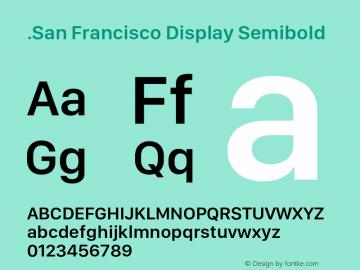 .San Francisco Display Semibold 10.0d30e1--BETA Font Sample