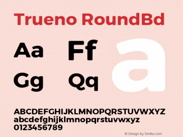Trueno RoundBd Version 3.001 Font Sample