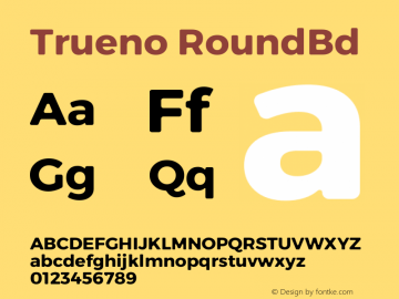 Trueno RoundBd Version 3.001 Font Sample