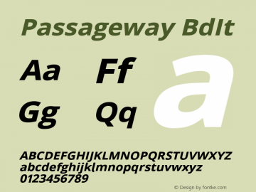 Passageway BdIt Version 1.11 Font Sample