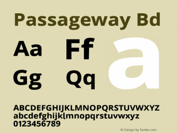 Passageway Bd Version 1.11 Font Sample