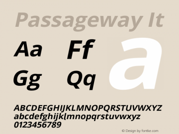 Passageway It Version 1.11 Font Sample