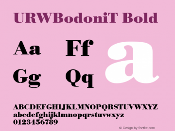 URWBodoniT Bold Version 001.005 Font Sample