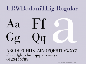 URWBodoniTLig Regular Version 001.005 Font Sample